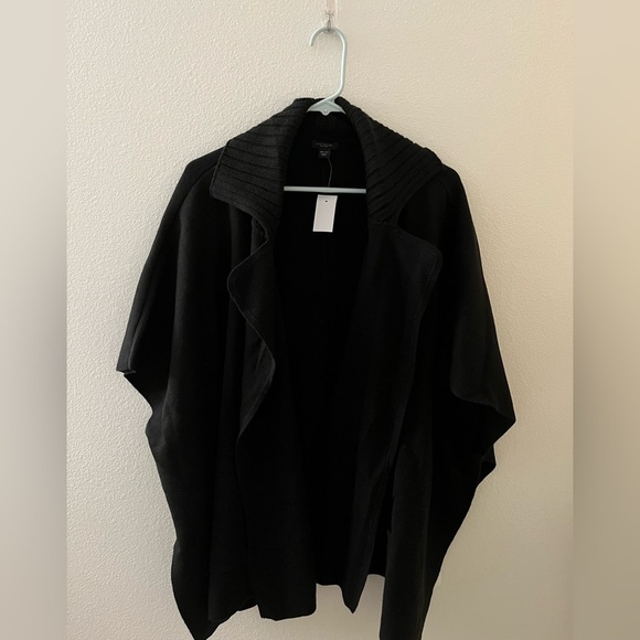 Ann Taylor Factory NWT One Size Black 3/4 Sleeve Boxy open front cardigan - Picture 1 of 8